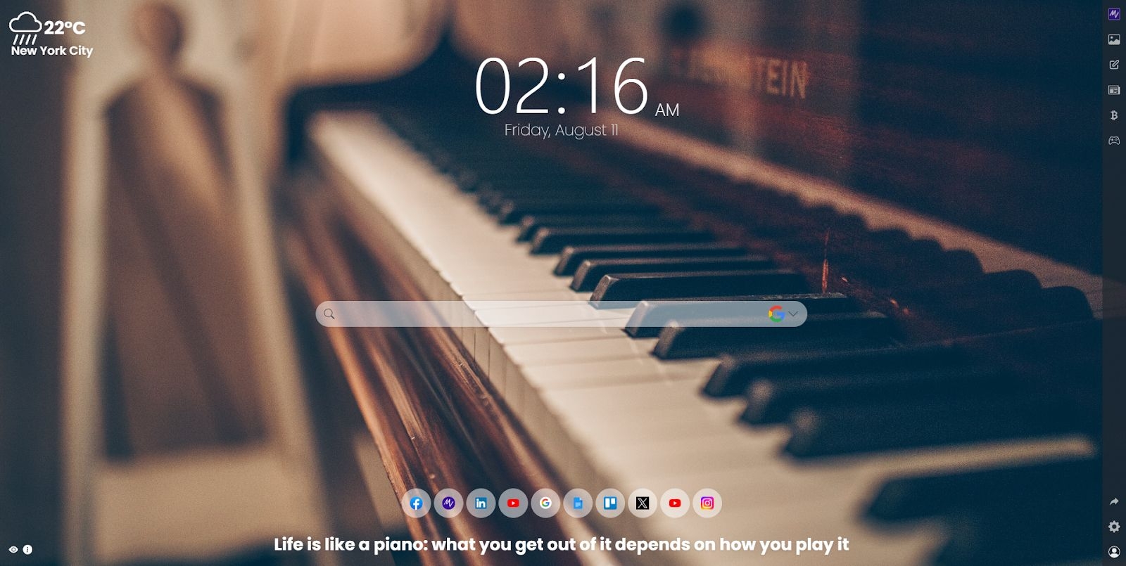 Exploring the Piano Aesthetic: Transforming Your Browser with MeaVana